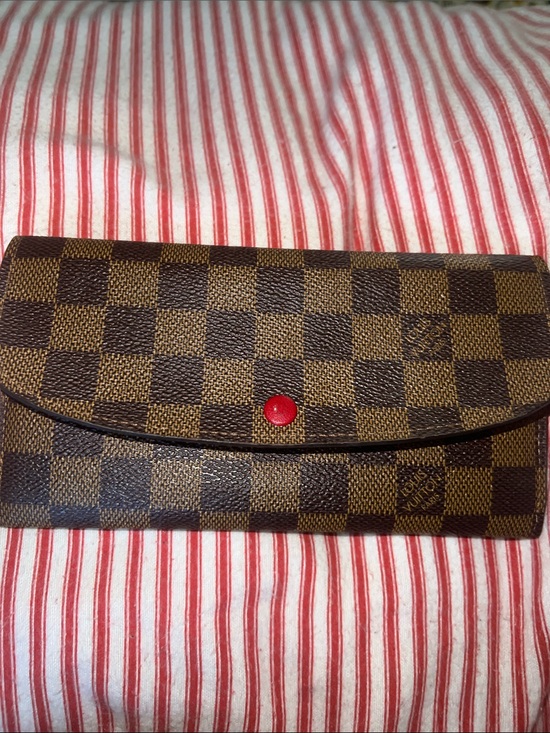 Louis Vuitton Handbags - Louis Vuitton Damier Ebene Wallet with Red Snap